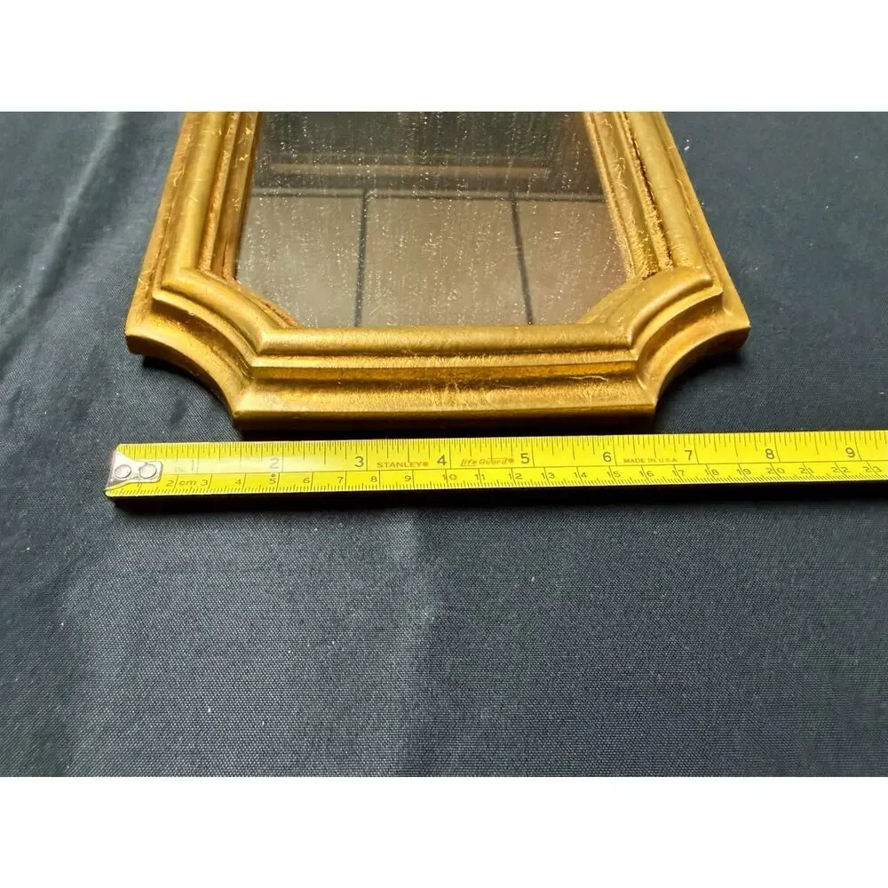 Pair Vintage Bassett Mirror Co Gold Arched Wall Mirrors Hollywood Regency 1970s